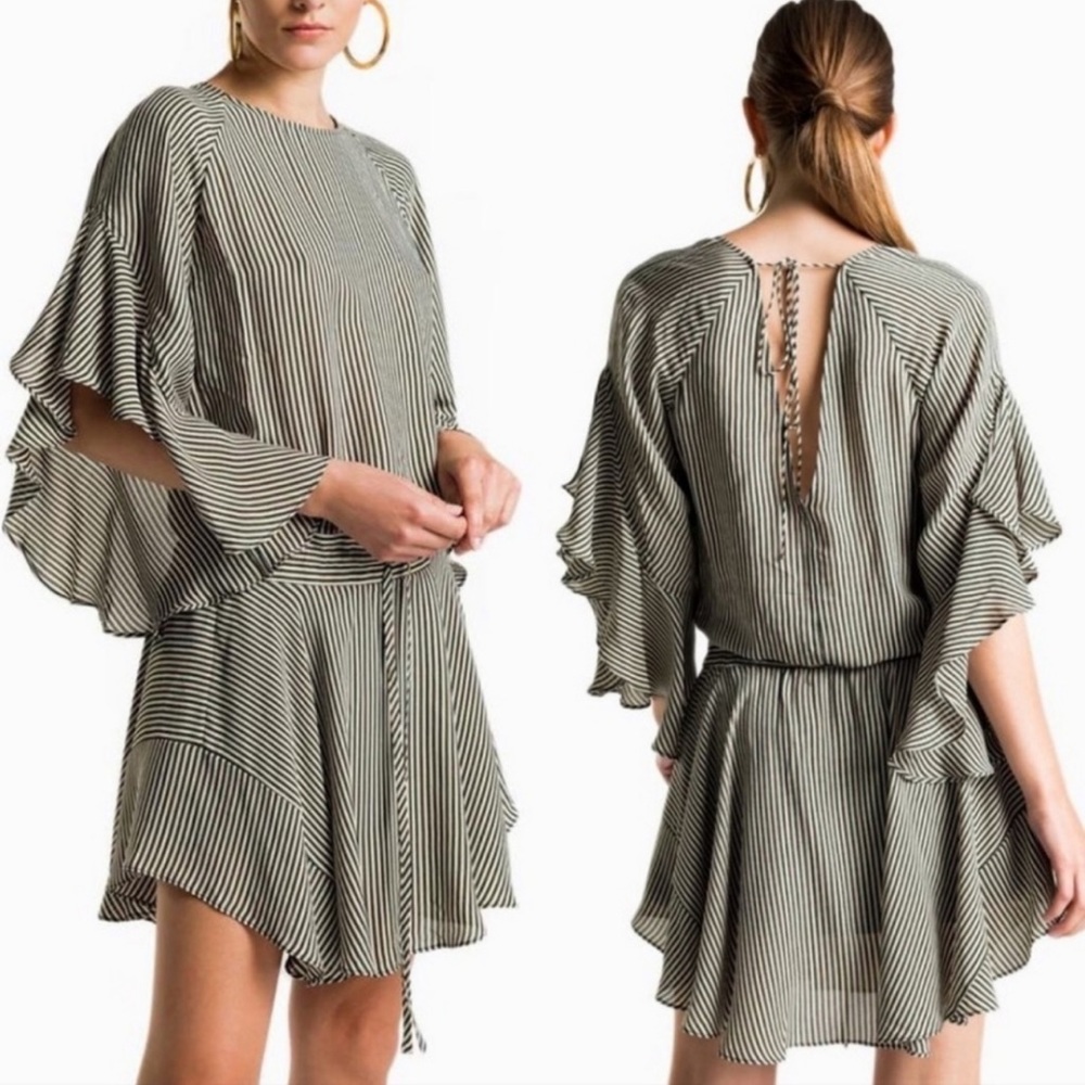 ALC Cannon stripe silk dress
